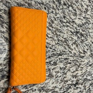 INC International Concepts Orange Quilted Wallet